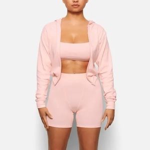 SKIMS Logo Pointelle Zip Up